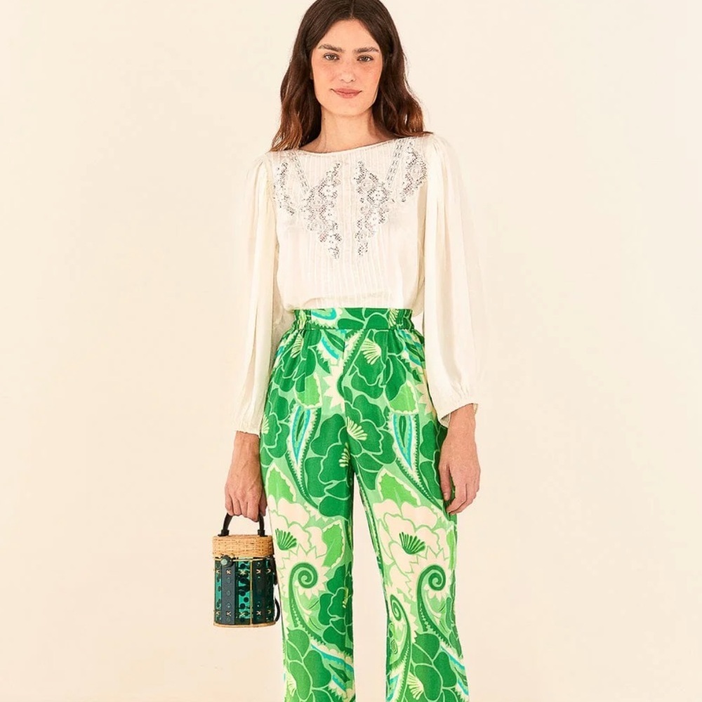 Farm Rio Off White Lace Blouse NWT